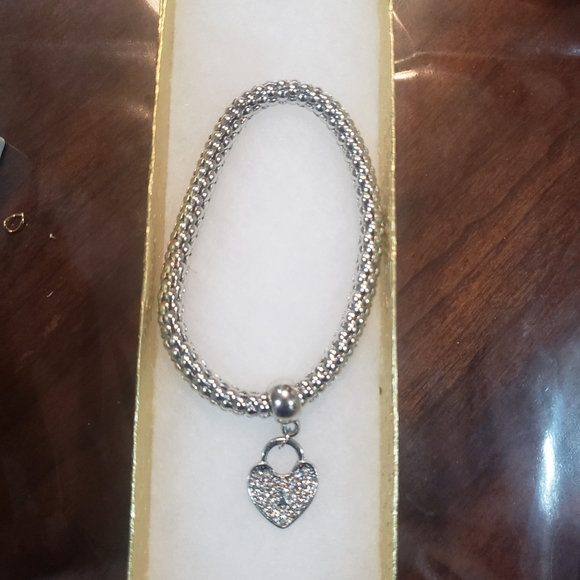 3pc/set Rhinestone Charm Bangle ❤ Heart bracelet Silver Gold & Rose gold - Picture 7 of 11